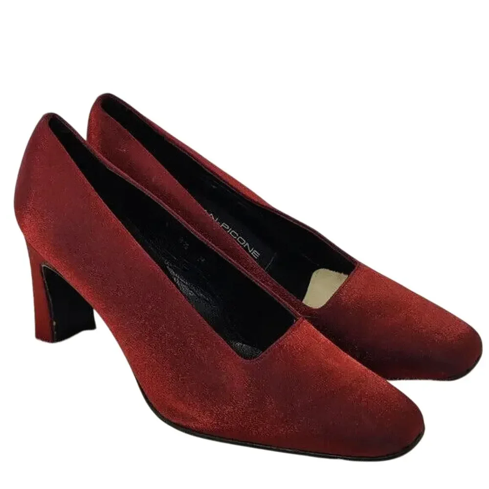 Burgundy Square toe Pump Size US 8.5M by Evan Picone